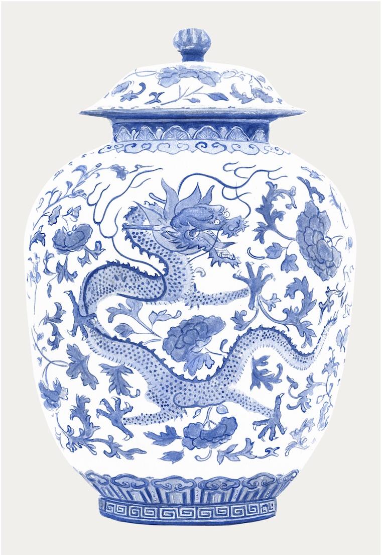 BLUE CHINOISERIE VASES