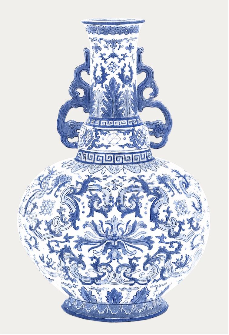 BLUE CHINOISERIE VASES