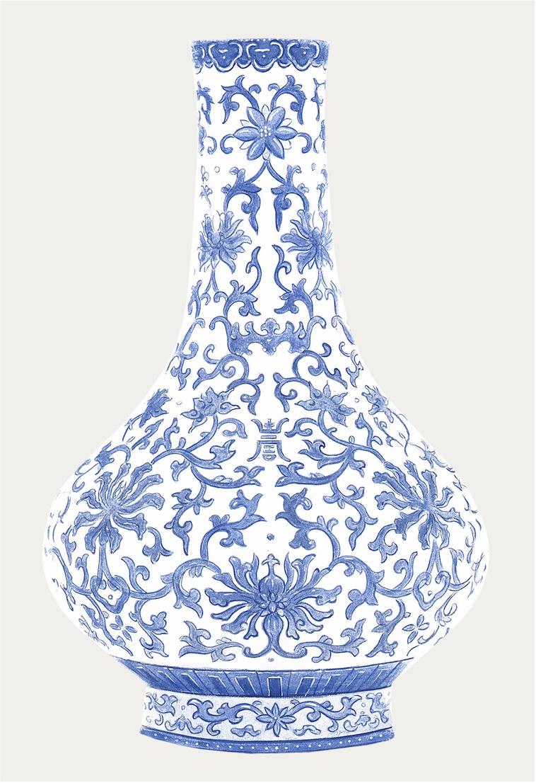 BLUE CHINOISERIE VASES