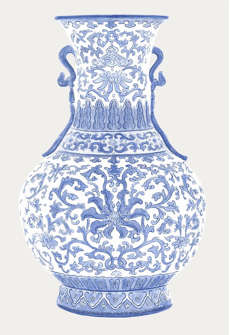BLUE CHINOISERIE VASES