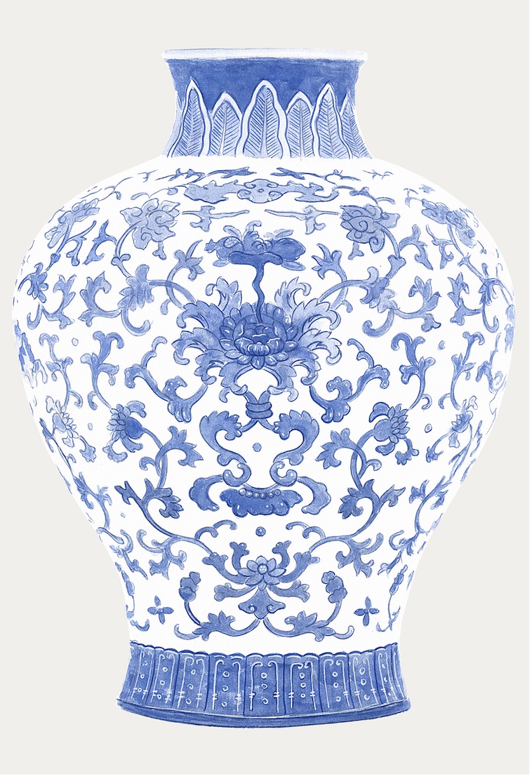 BLUE CHINOISERIE VASES