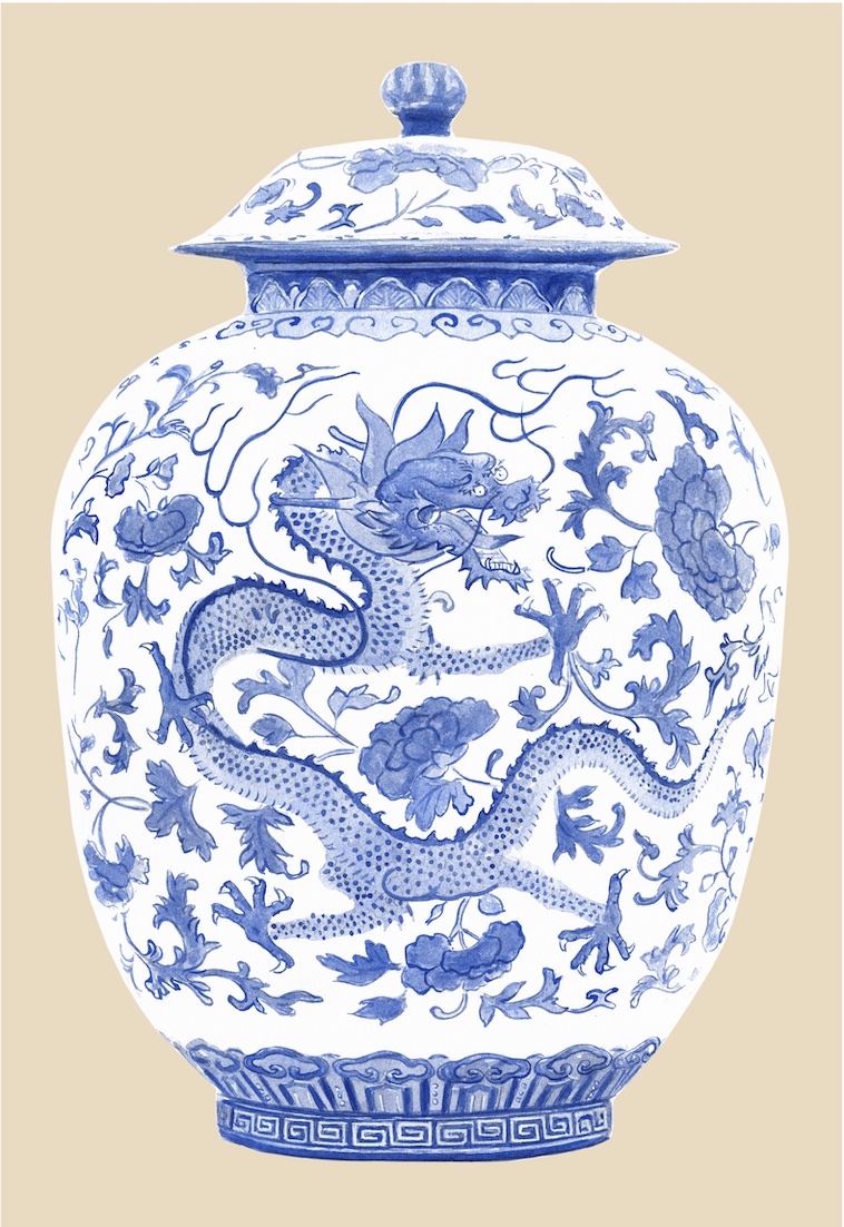 BLUE CHINOISERIE VASES