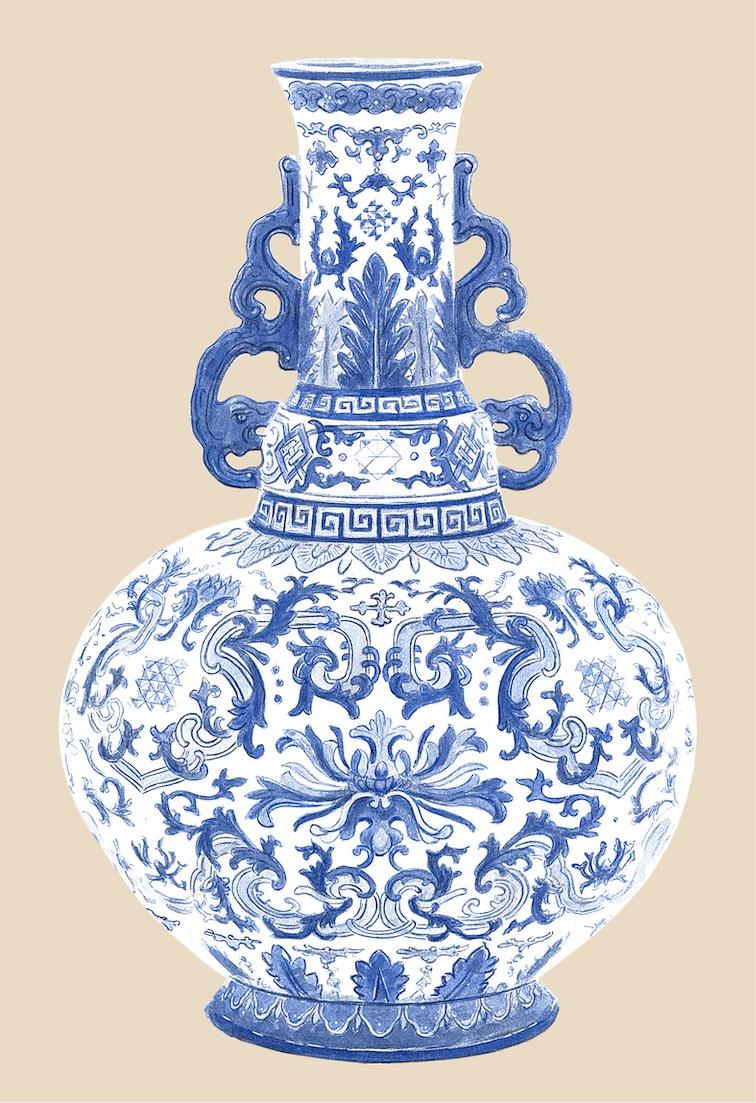 BLUE CHINOISERIE VASES