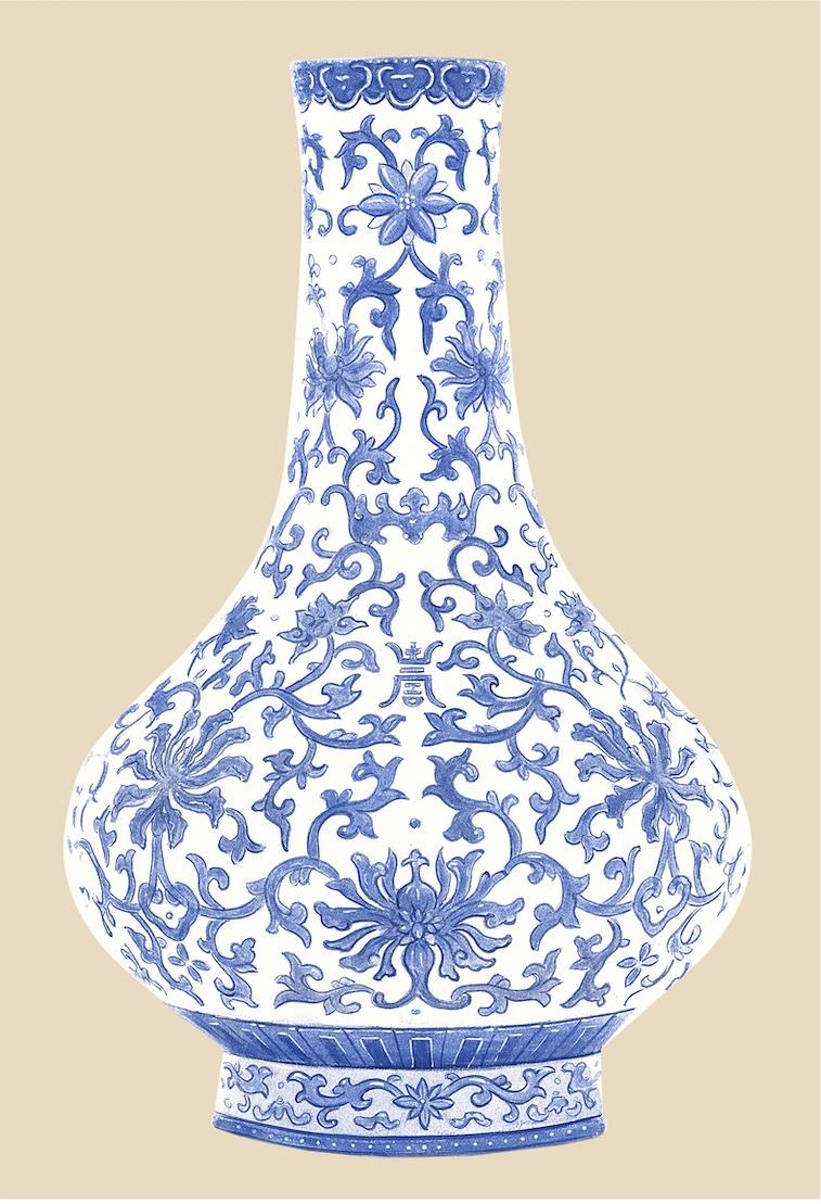 BLUE CHINOISERIE VASES