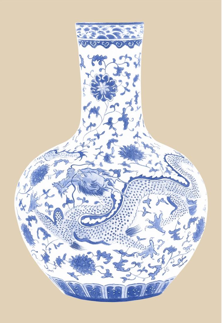 BLUE CHINOISERIE VASES