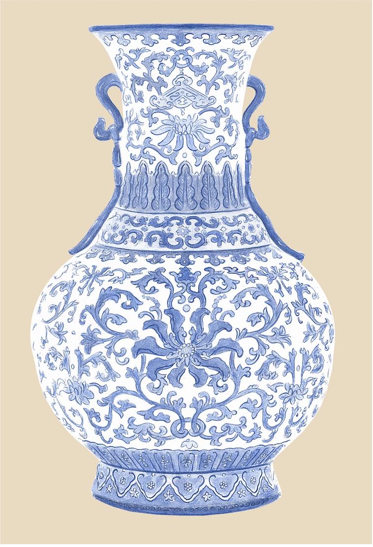 BLUE CHINOISERIE VASES