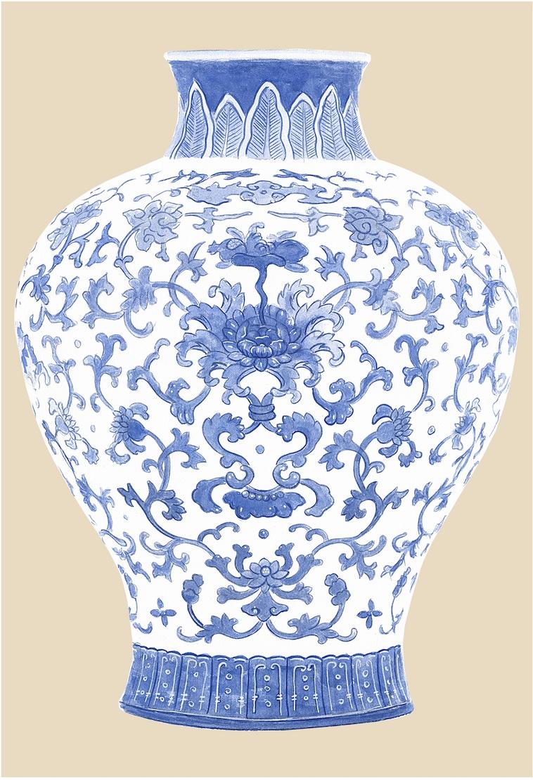 BLUE CHINOISERIE VASES