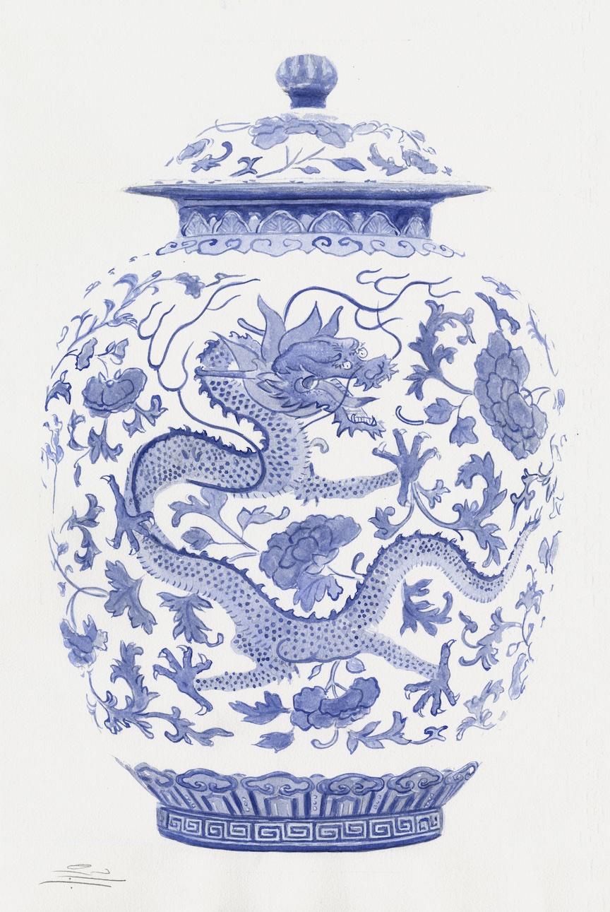 BLUE CHINOISERIE VASES