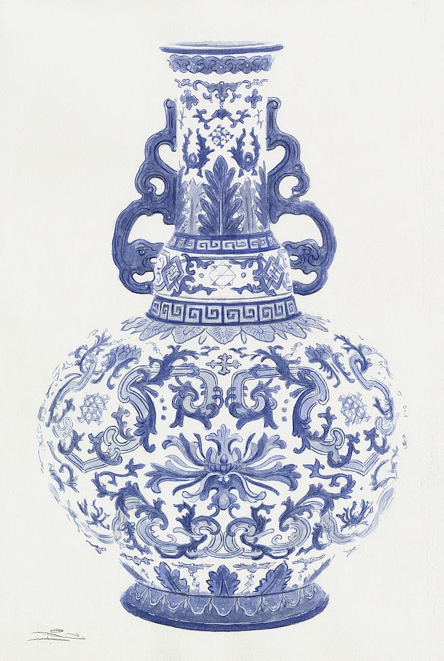 BLUE CHINOISERIE VASES