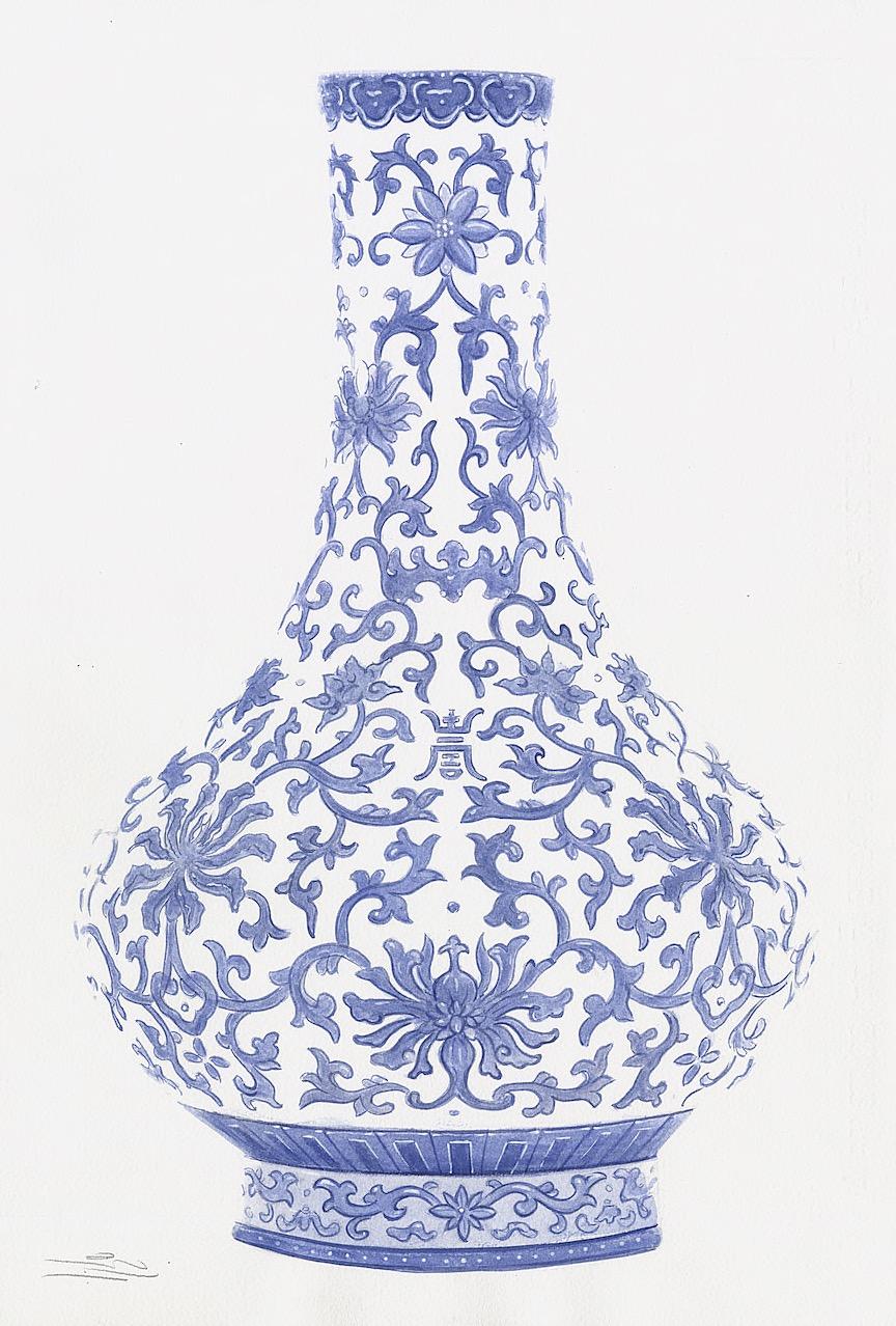 BLUE CHINOISERIE VASES