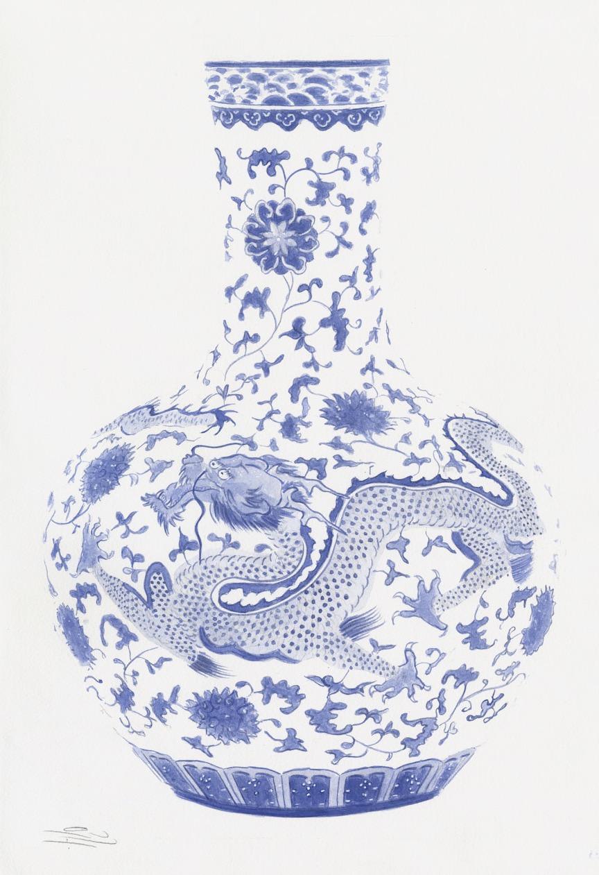 BLUE CHINOISERIE VASES