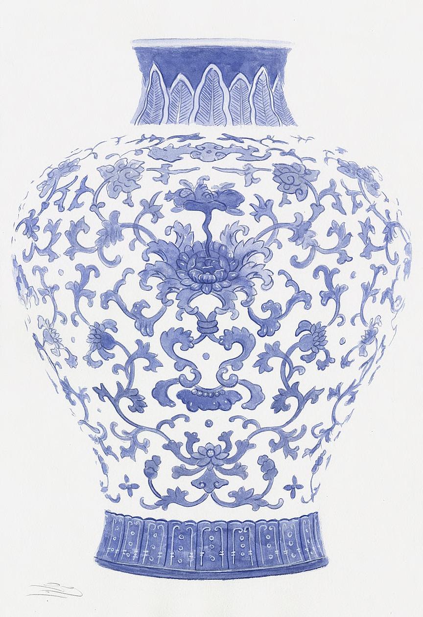 BLUE CHINOISERIE VASES