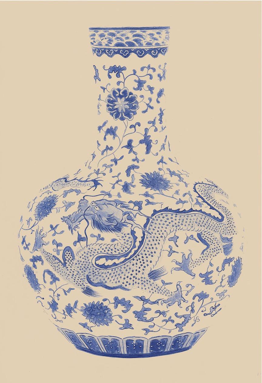 BLUE CHINOISERIE VASES