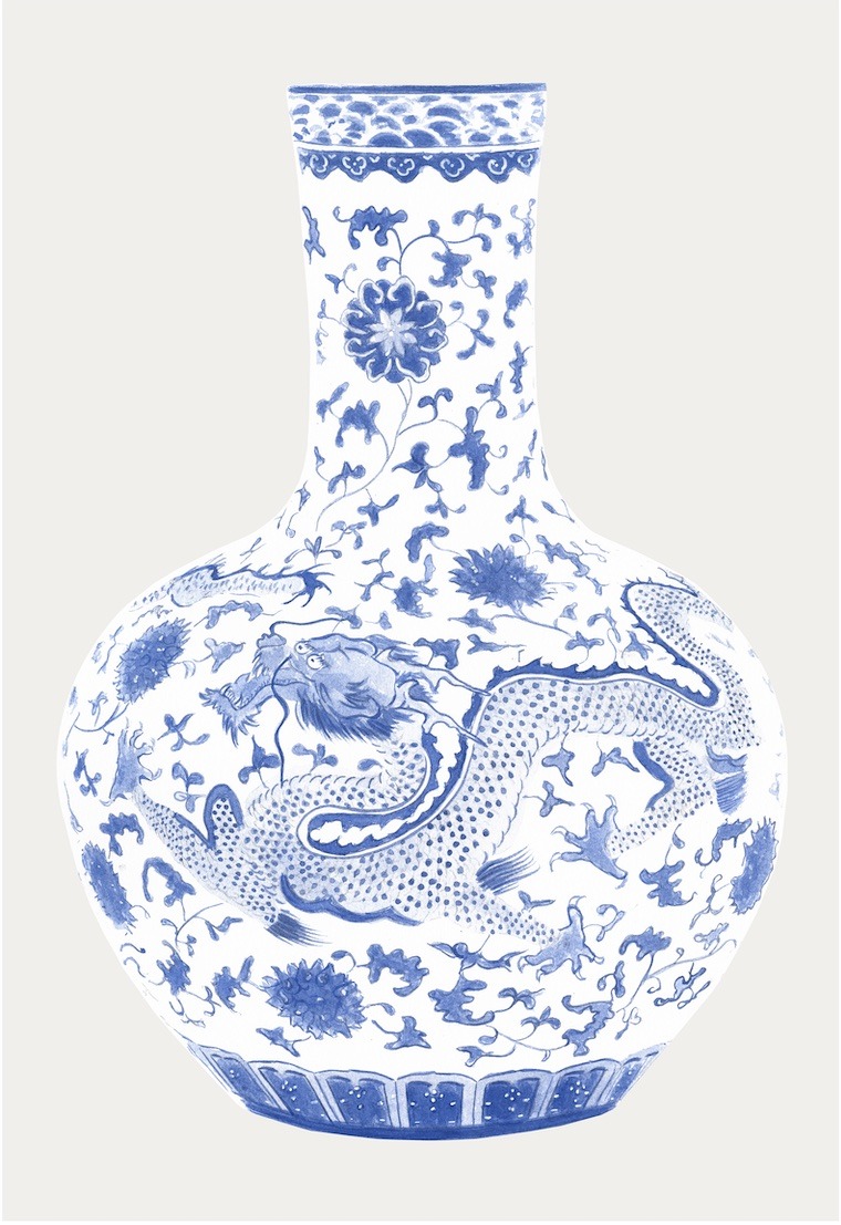BLUE CHINOISERIE VASES